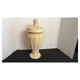 Unfinished clay vessel with lid 14 inches