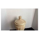 Unfinished clay vessel with lid 14 inches