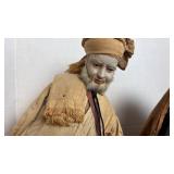 Antique late 1800s pair of handmade dolls, Asian man and ladies signed by Ruth Filippone