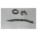Womens bracelet and earrings