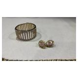 Womens bracelets and pair of earrings