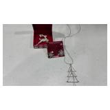 Holiday necklace, brooch, and earrings