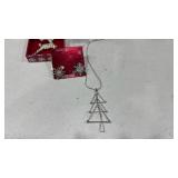 Holiday necklace, brooch, and earrings