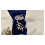 Eisenberg ice Christmas tree brooches