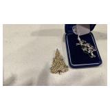 Eisenberg ice Christmas tree brooches