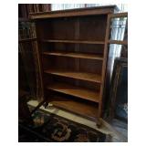 Antique Larkin-Inspired quarter sawn oak leaded pane glass front display bookcase 59 x 42 x 14 in
