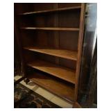 Antique Larkin-Inspired quarter sawn oak leaded pane glass front display bookcase 59 x 42 x 14 in