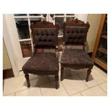 Pair of antique Eastlake style upholstered chairs