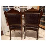 Pair of antique Eastlake style upholstered chairs