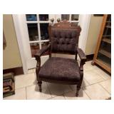 Antique Eastlake style upholstered armed chair