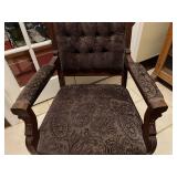 Antique Eastlake style upholstered armed chair