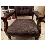 Antique Eastlake style upholstered armed chair