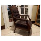 Antique Eastlake style upholstered armed chair
