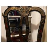 Pair of Napoleon III style chairs with ornate brass inlaid details (some of the brass is loose)