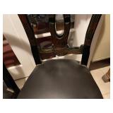 Pair of Napoleon III style chairs with ornate brass inlaid details (some of the brass is loose)