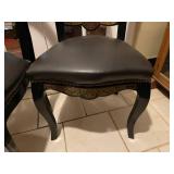 Pair of Napoleon III style chairs with ornate brass inlaid details (some of the brass is loose)