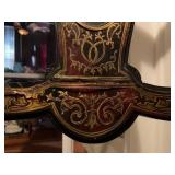Pair of Napoleon III style chairs with ornate brass inlaid details (some of the brass is loose)