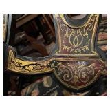 Pair of Napoleon III style chairs with ornate brass inlaid details (some of the brass is loose)