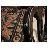 Pair of Napoleon III style chairs with ornate brass inlaid details (some of the brass is loose)