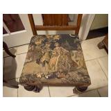 Antique carved balloon back chair with needlepoint seat, other upholstered seat chair (needs repair) and needlepoint pillow