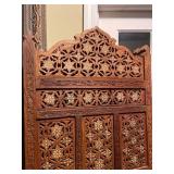 Carved 4 panel room divider 74 in tall each panel is 20 in wide