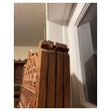Carved 4 panel room divider 74 in tall each panel is 20 in wide