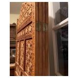 Carved 4 panel room divider 74 in tall each panel is 20 in wide
