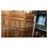 Carved 4 panel room divider 74 in tall each panel is 20 in wide