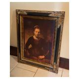 Canvas wall decor in ornate frame 32 x 26 in