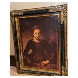 Canvas wall decor in ornate frame 32 x 26 in