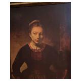 Canvas wall decor in ornate frame 32 x 26 in