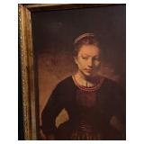 Canvas wall decor in ornate frame 32 x 26 in