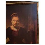 Canvas wall decor in ornate frame 32 x 26 in