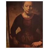 Canvas wall decor in ornate frame 32 x 26 in