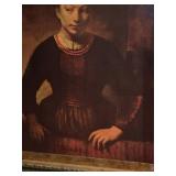 Canvas wall decor in ornate frame 32 x 26 in