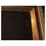 Signed canvas painting in ornate frame 32 x 26 in