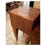 Butcher block side table 34 x 18 x 18 in