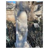 Concrete garden statue of a woman, often referred to as a harvest or autumn statue. Approximately 88 x 18 x 18 in VERY HEAVY will need help and equipment to remove. Easy alley to backyard access.