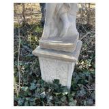 Concrete garden statue of a woman, often referred to as a harvest or autumn statue. Approximately 88 x 18 x 18 in VERY HEAVY will need help and equipment to remove. Easy alley to backyard access.