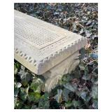 Concrete garden bench 14 x 41 x 15 in VERY HEAVY will need help and equipment to remove. Easy alley to backyard access.