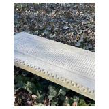 Concrete garden bench 14 x 41 x 15 in VERY HEAVY will need help and equipment to remove. Easy alley to backyard access.