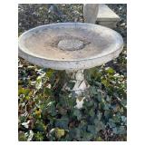 Concrete 2 piece birdbath approximately 25 x 23 x 23 inVERY HEAVY will need help and equipment to remove. Easy alley to backyard access.