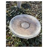 Concrete 2 piece birdbath approximately 25 x 23 x 23 inVERY HEAVY will need help and equipment to remove. Easy alley to backyard access.