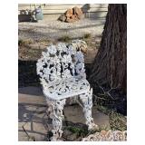 Antique cast iron patio table 14 x 21 x 21 in with 2 chairs