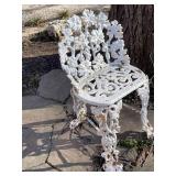 Antique cast iron patio table 14 x 21 x 21 in with 2 chairs