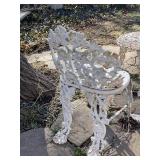 Antique cast iron patio table 14 x 21 x 21 in with 2 chairs