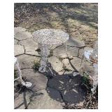 Antique cast iron patio table 14 x 21 x 21 in with 2 chairs