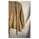 Reba Brand knit sweater with fringe size large, new tags still attached