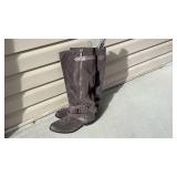 Gianni Bini brown leather boots womens size 9.5 never worn with boot shapers