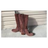 Naturalizer brown leather boots womens size 9.5 never worn with boot shapers